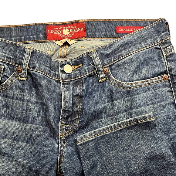 LUCKY BRAND Jeans Womens 4/27 Charlie Skinny‎ Dark Wash Denim Pants Mexico - Picture 1 of 7